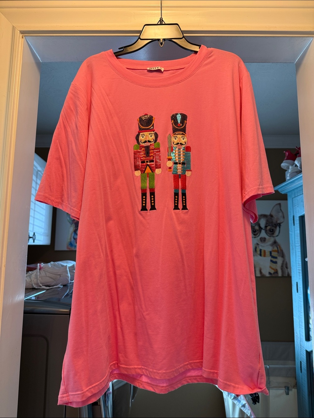 Women’s Pink Short-Sleeve Nutcracker Sequin Tee